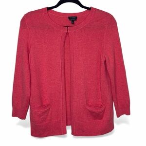 Talbots 100% Cashmere Cardigan In Coral Pink Size Small